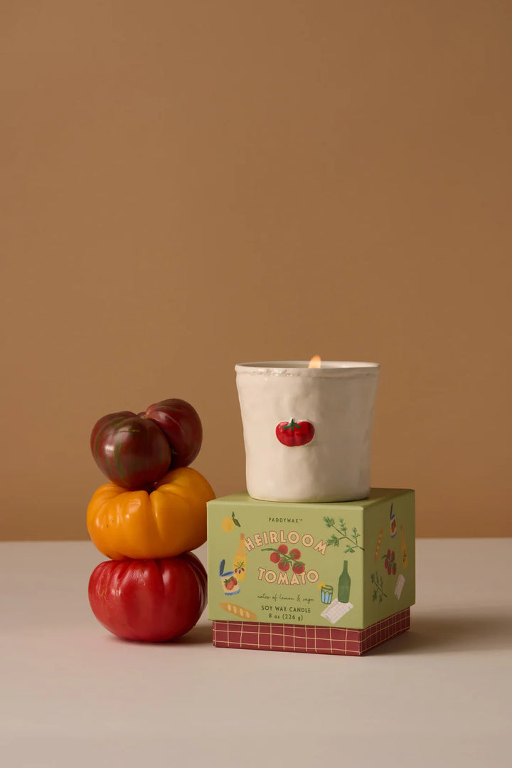 Bistro Tomato Embossed Ceramic Candle