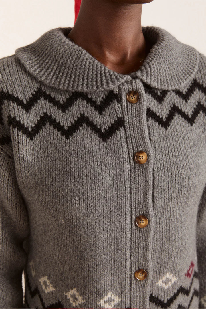 Cecily Collar Cardigan Bunny Intarsia