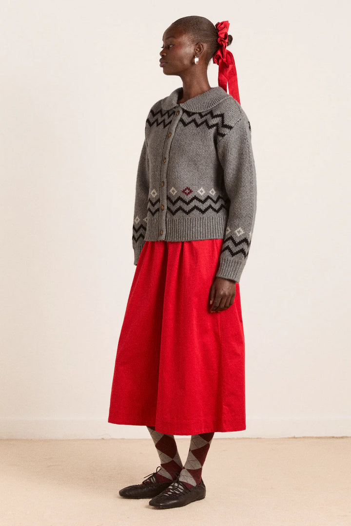 Cecily Collar Cardigan Bunny Intarsia