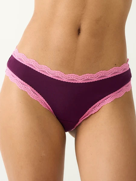 Brazillian Knickers - Black Cherry/Pink Pop