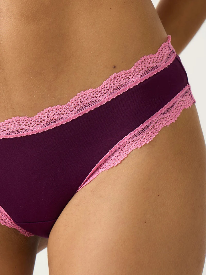 Brazillian Knickers - Black Cherry/Pink Pop