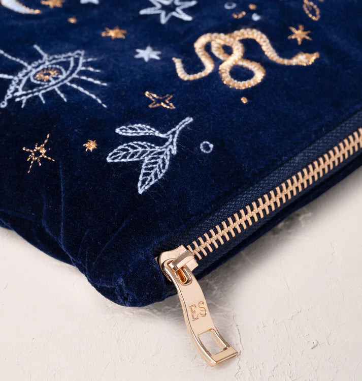 Boho Mysticism Navy Velvet Everyday Pouch