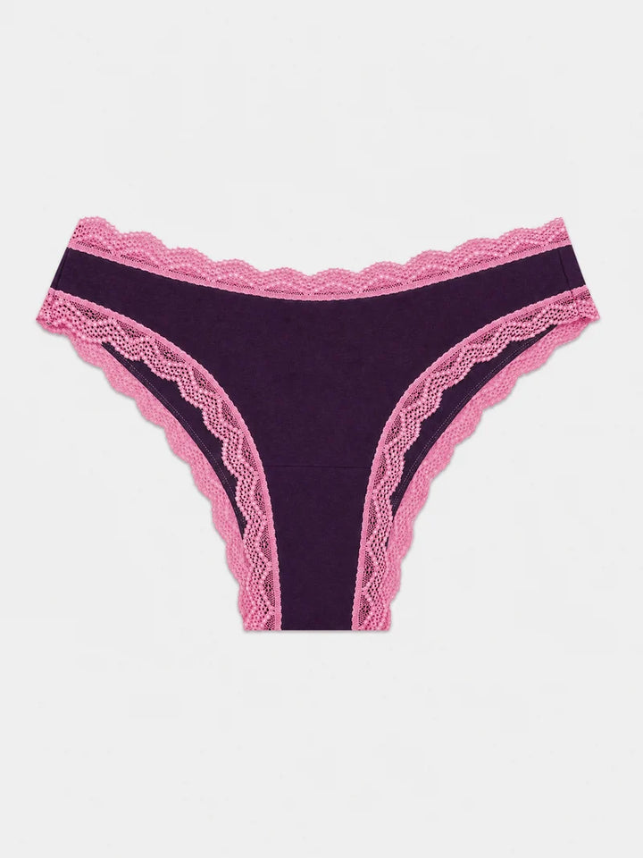 Brazillian Knickers - Black Cherry/Pink Pop