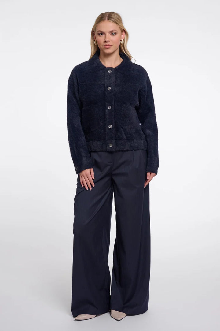 Bubbly Boxy Jacket - Dark Navy