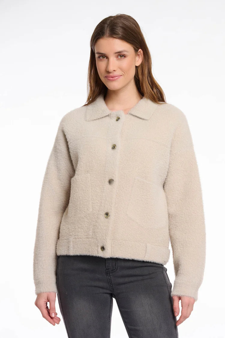 Bubbly Boxy Jacket - Fudge Cloak