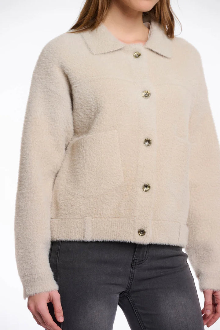 Bubbly Boxy Jacket - Fudge Cloak