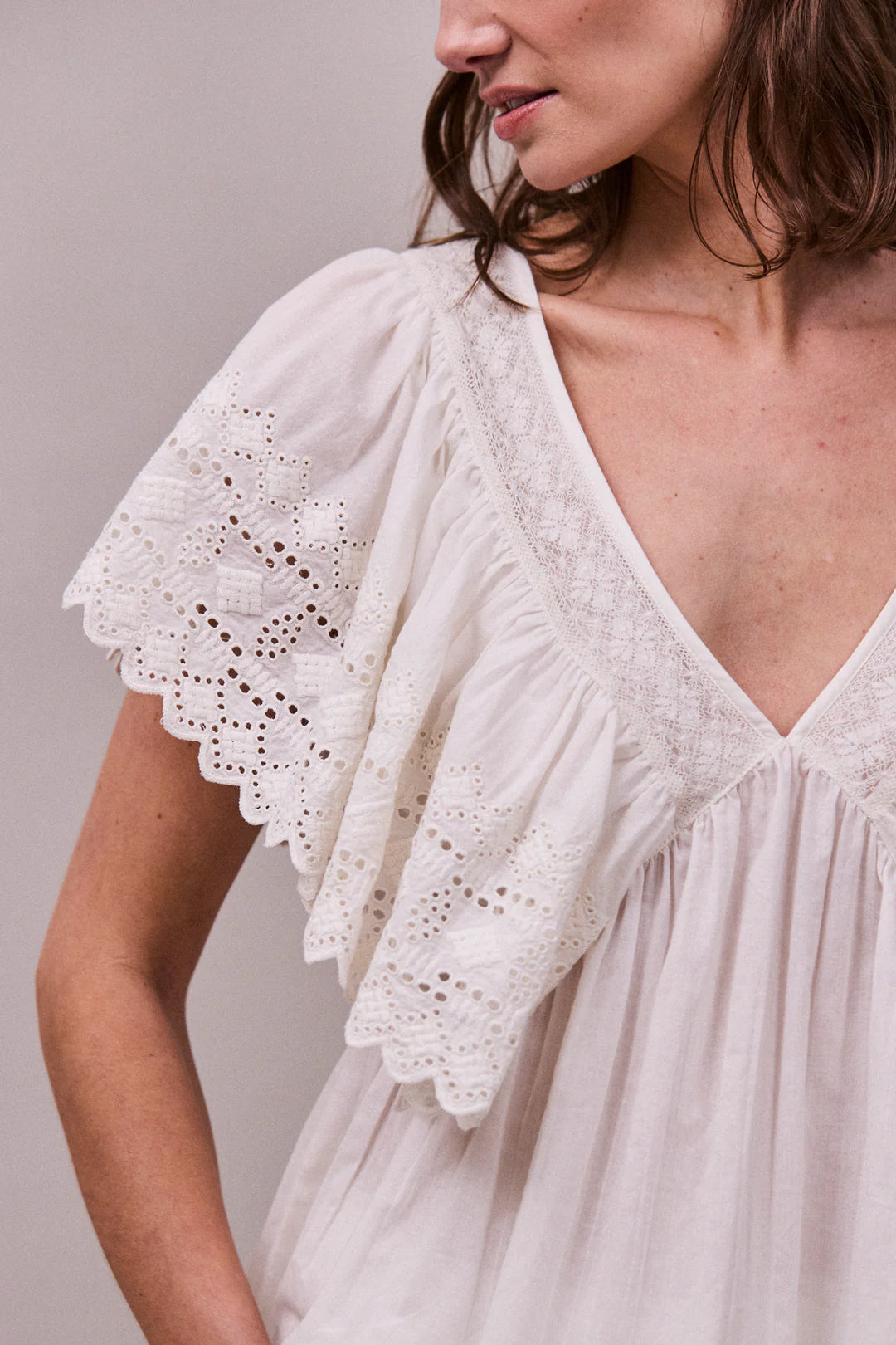 Camelia Top - Vintage White