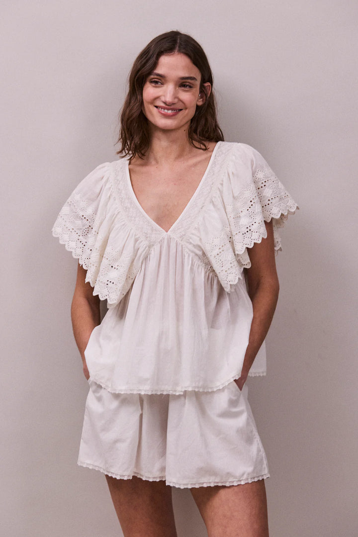 Camelia Top - Vintage White