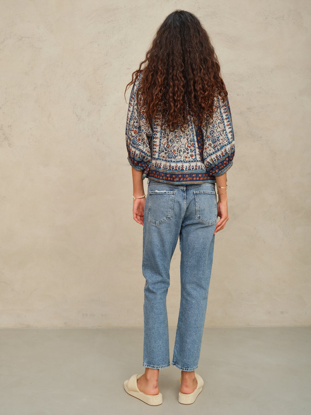 Cass Print Jacket - Indigo/Rust