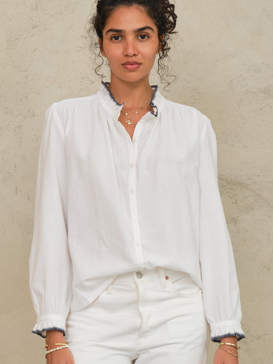Chrissie Long Sleeve Top - Ivory