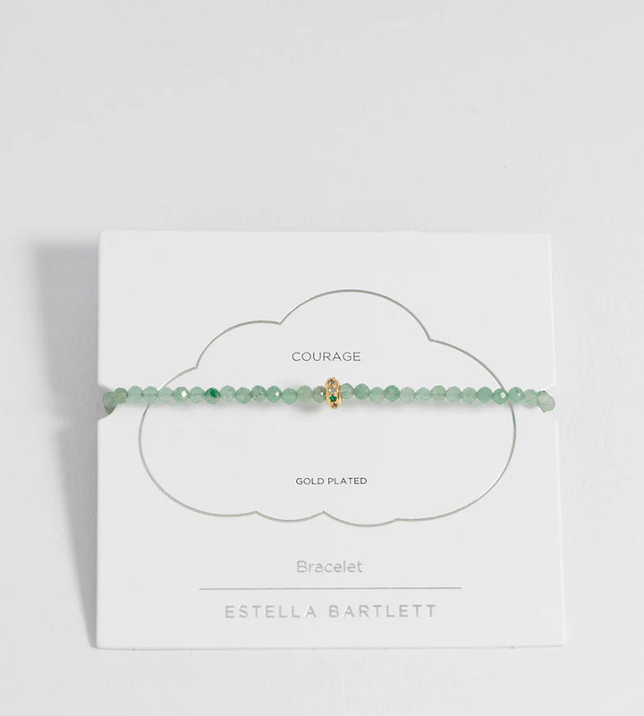 EBB6883G Green aventurine disc bracelet