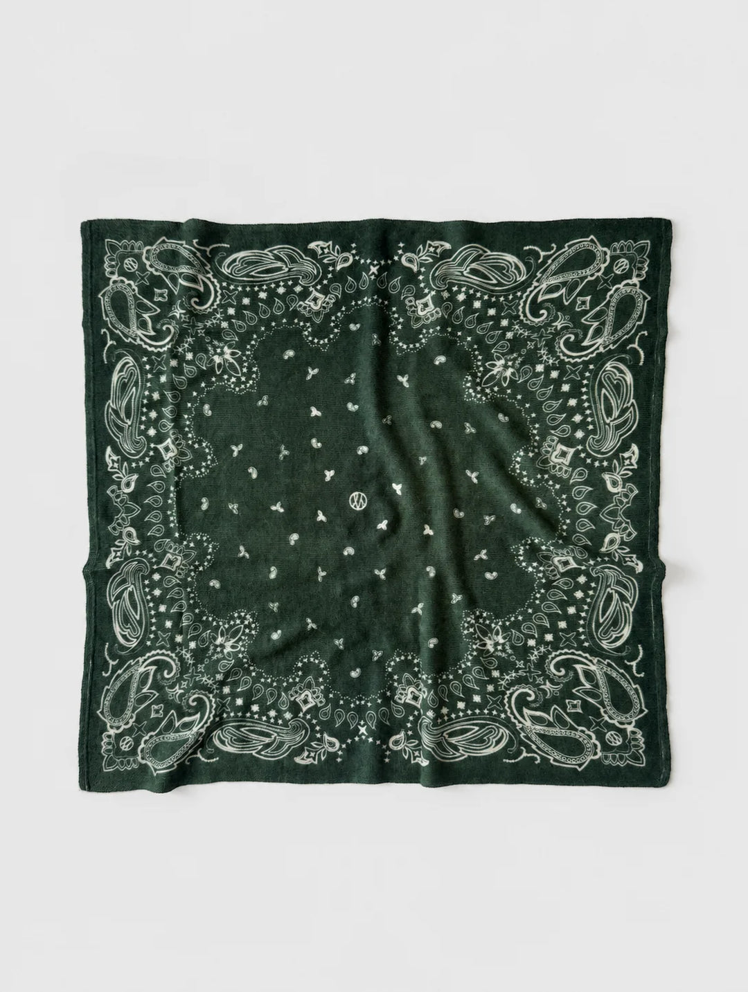 Cashmere Paisley Scarf - Green &amp; Cream