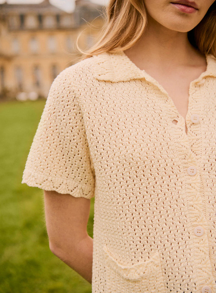 Mina Knitted Top - Ecru