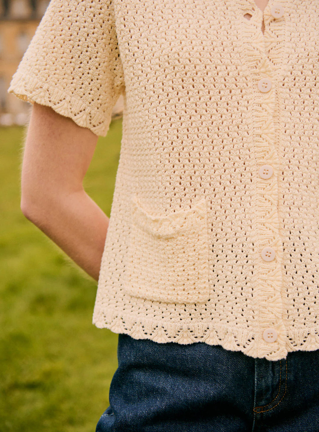 Mina Knitted Top - Ecru