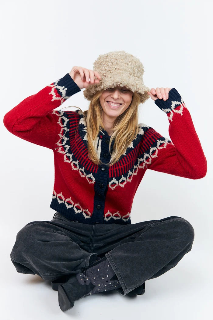 ClaireLL Knit Cardigan - Red