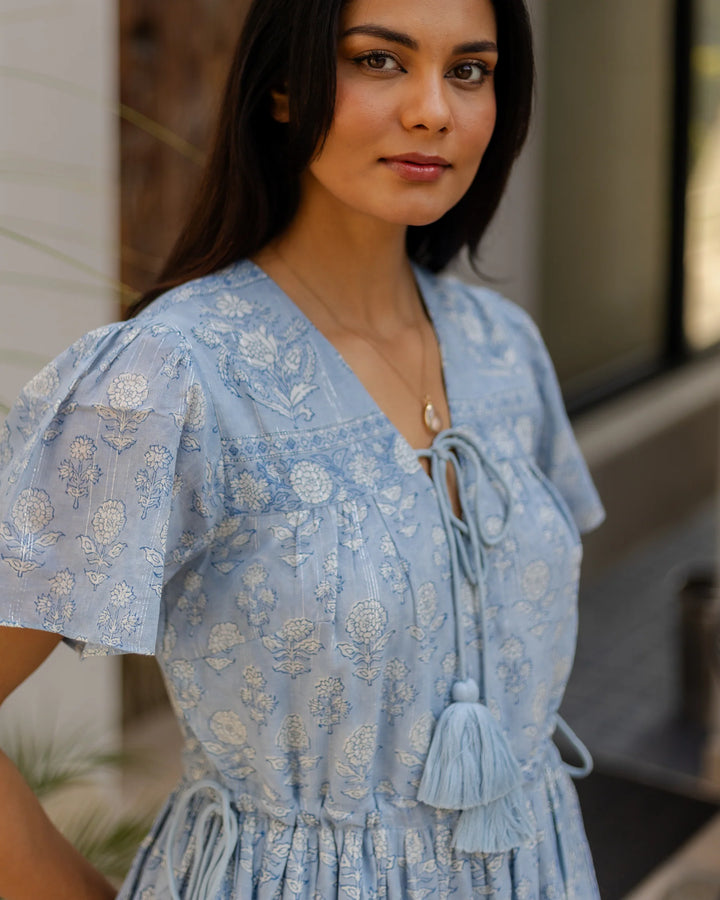 Fifi Midi Dress - Sky Blue