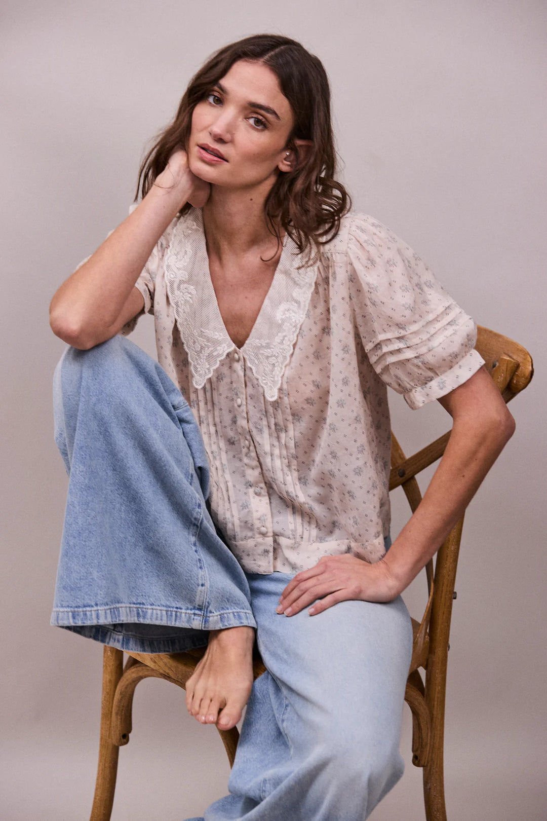 Deco Blouse - Cornflower