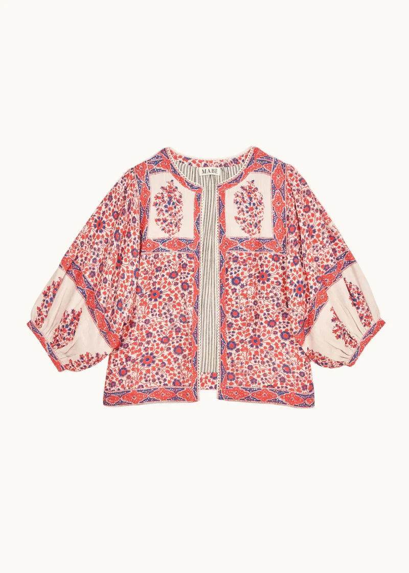 Della Jacket Red/Navy Print