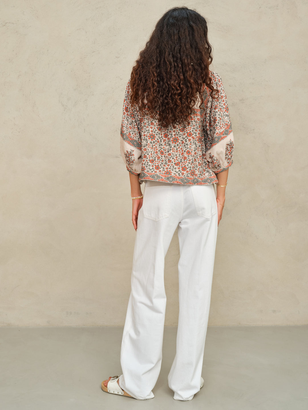 Della Print Jacket - Rust/Khaki