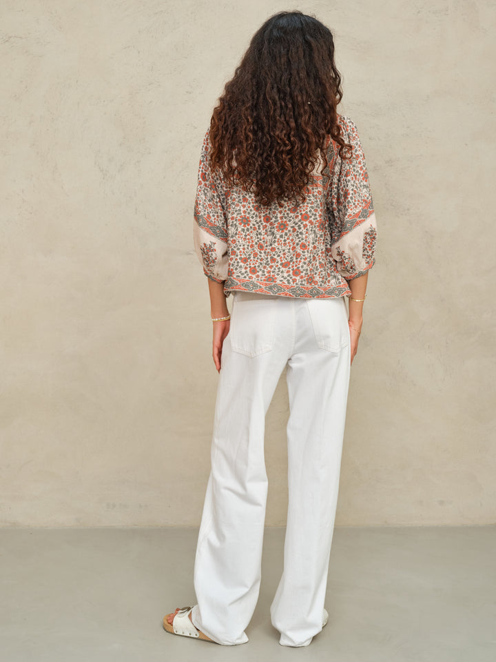 Della Print Jacket - Rust/Khaki