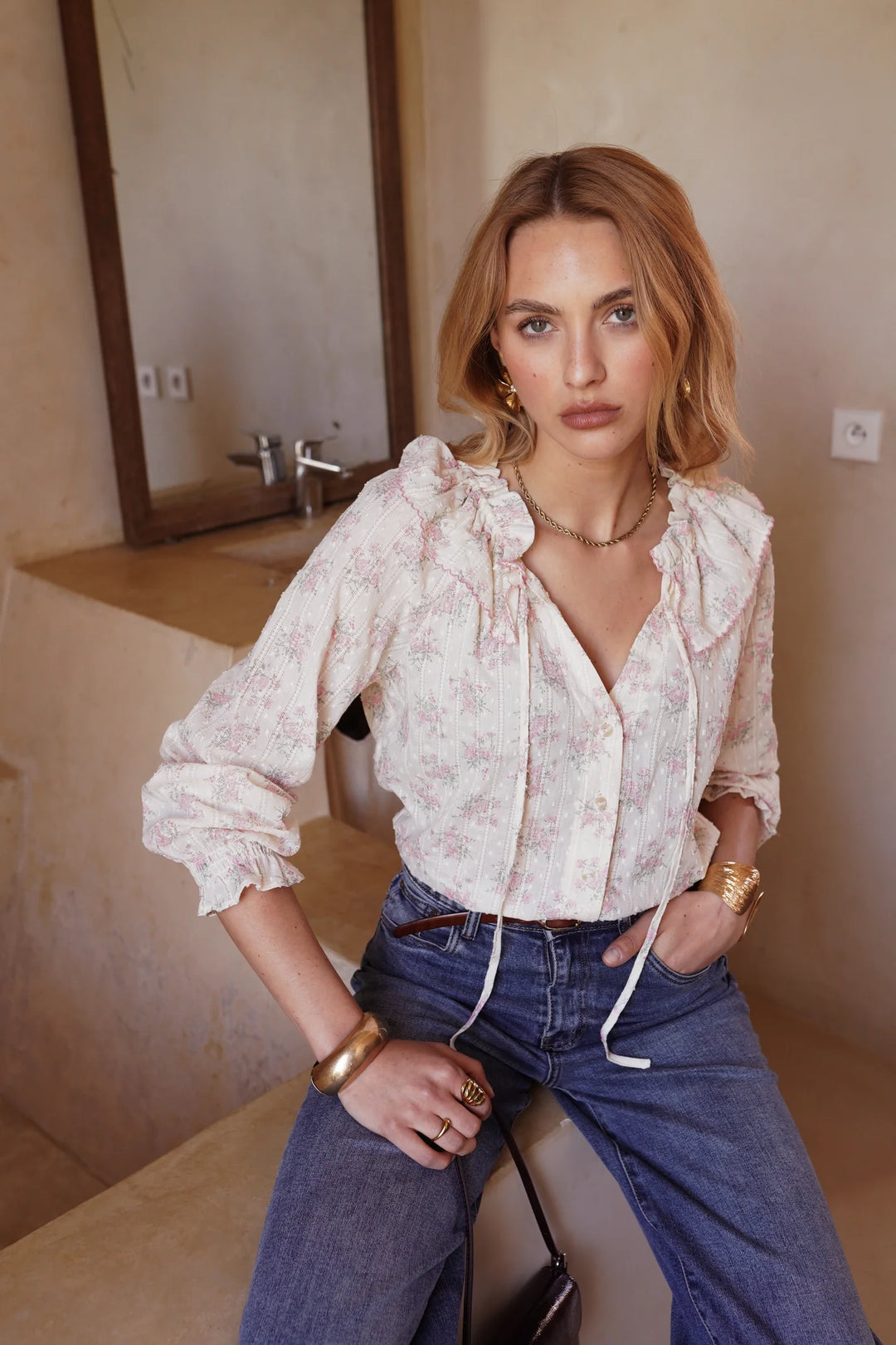 Fleur Pink Rose Blouse - R6306