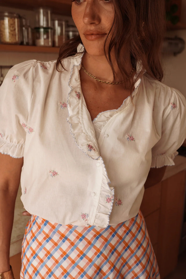 Katie Top With Embroidery