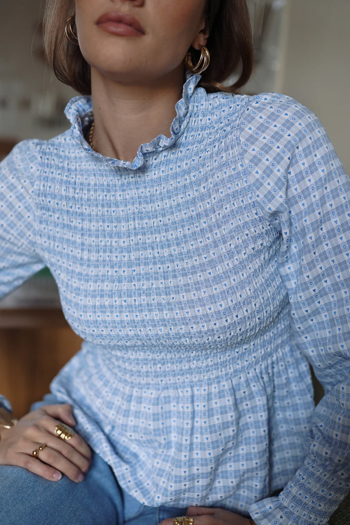 Rachel Smock Blouse Bleu
