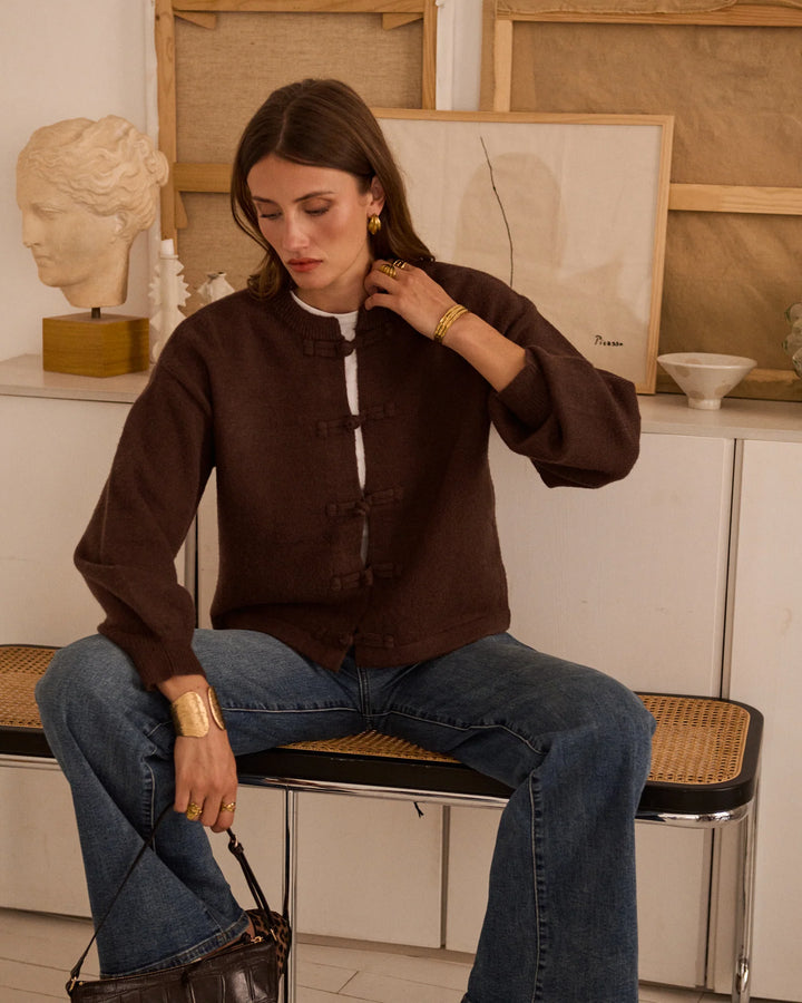 AR1243 Astrid Cardigan Marron