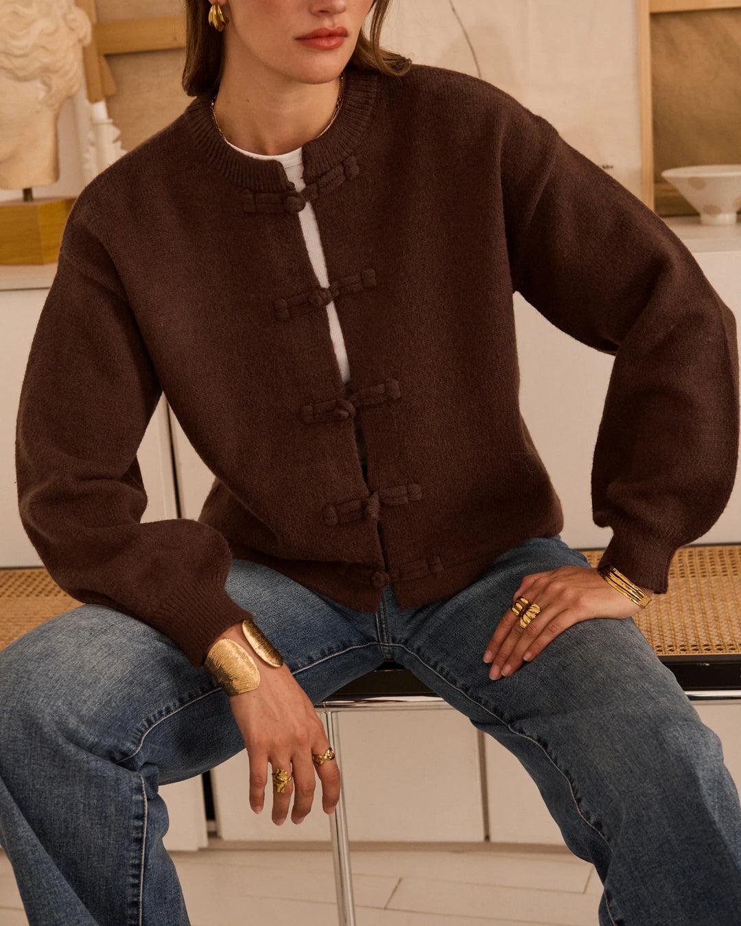 AR1243 Astrid Cardigan Marron