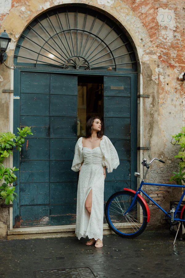 Violette Long Eyelet Carioca White