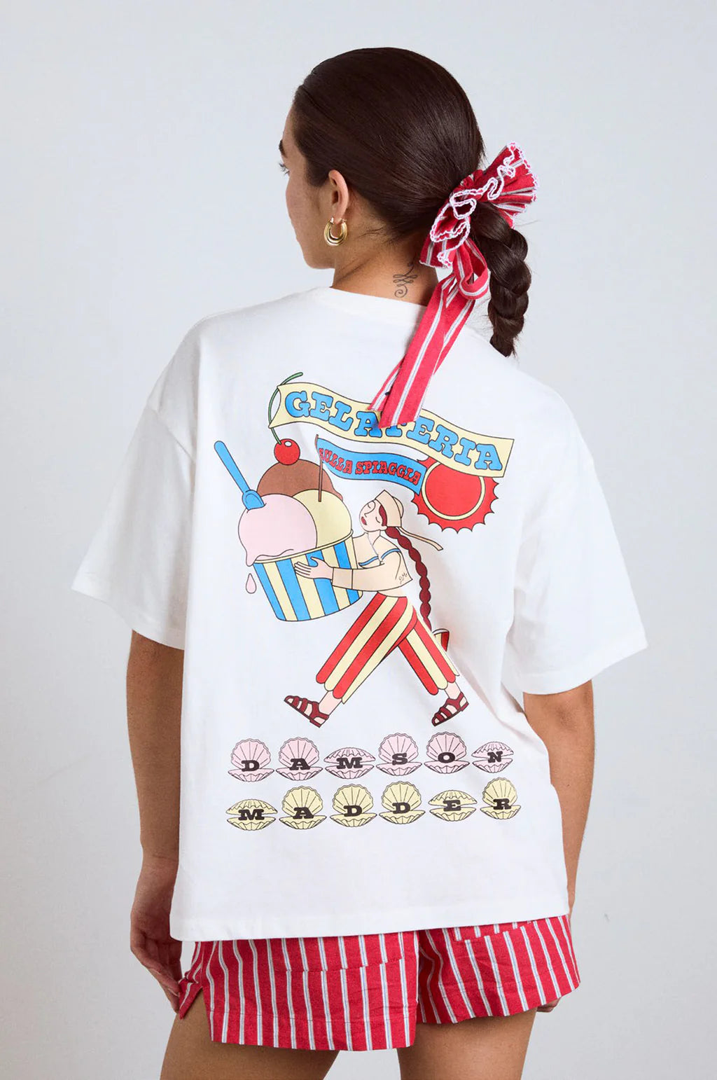 Garter Bun Wrap - Red Stripe