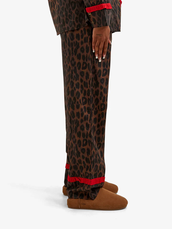 Antonia PJ Set - Dark Leopard/Red