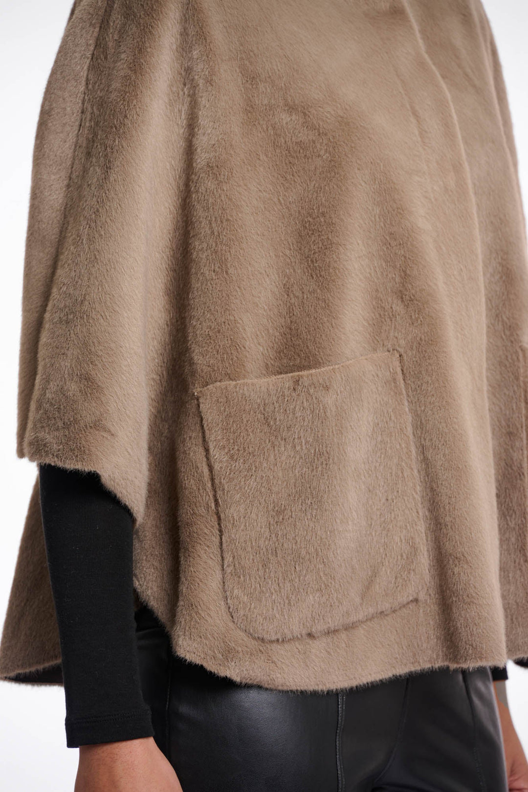 Dewi Faux Fur Cape - Toffee
