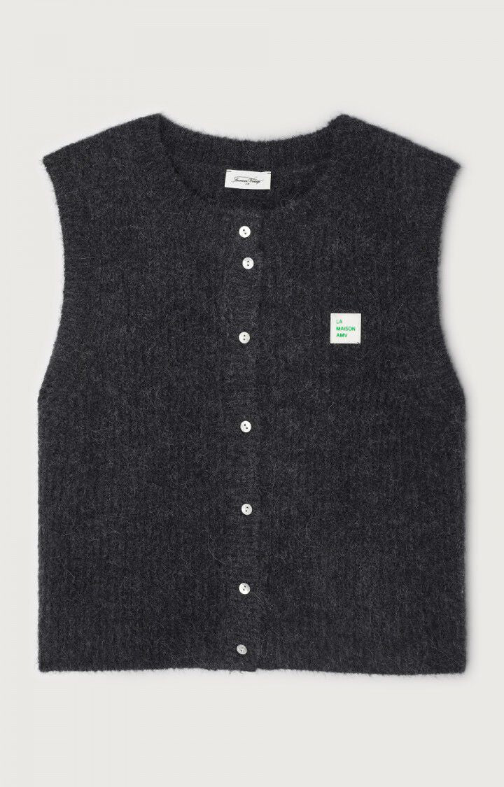 East Sleeveless Cardigan - Charcoal