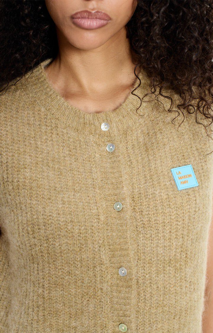 East Sleeveless Cardigan - Melange Sand