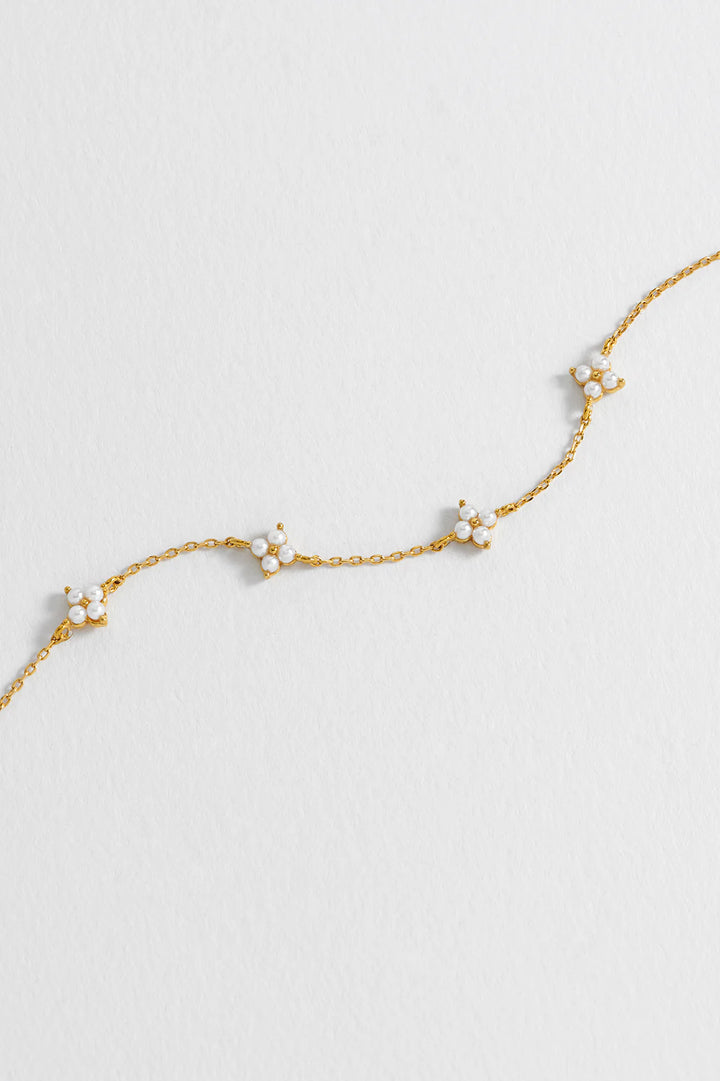 EBB6873G Pearl multi flower bracelet