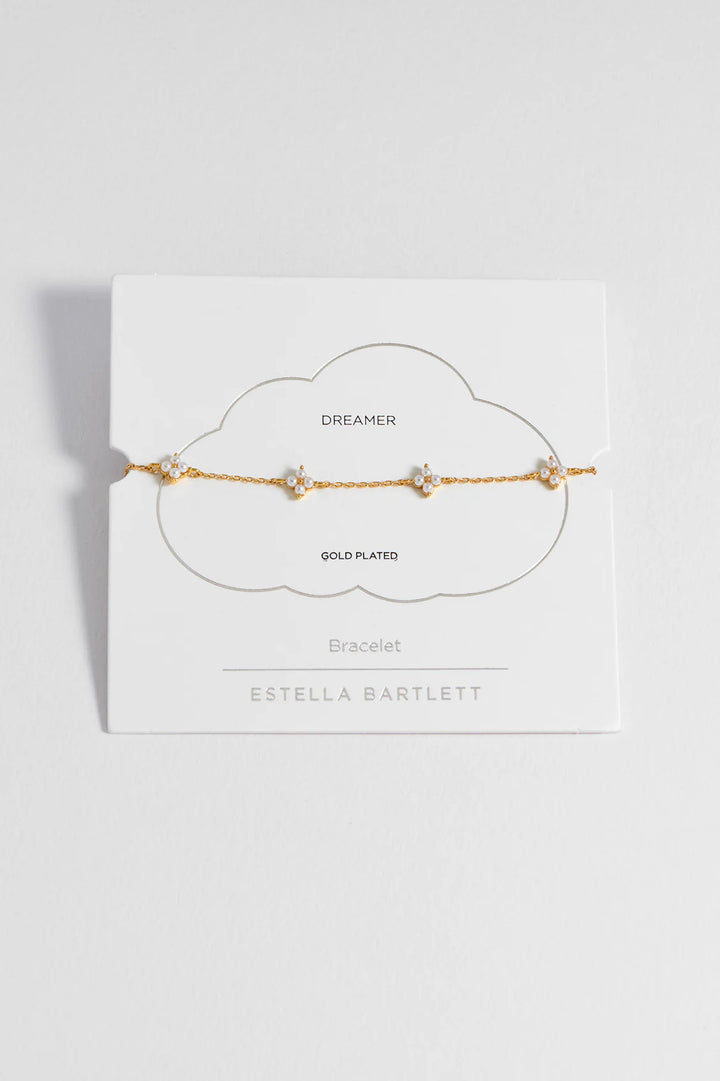 EBB6873G Pearl multi flower bracelet