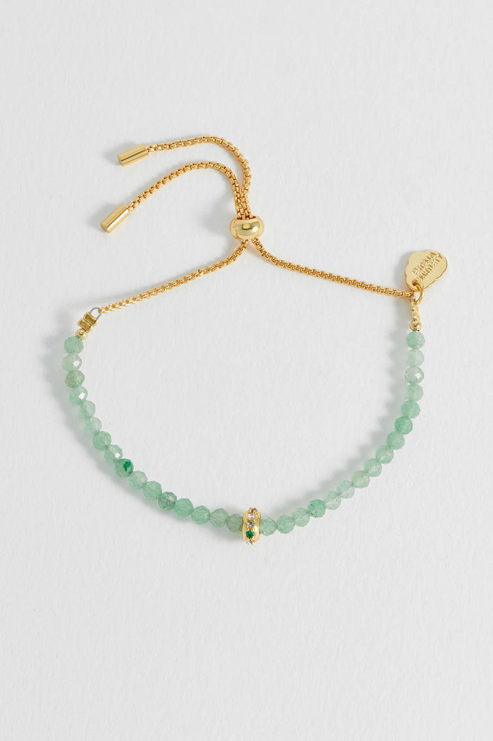EBB6883G Green aventurine disc bracelet