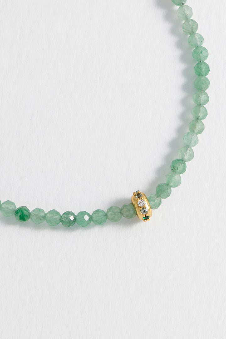 EBB6883G Green aventurine disc bracelet
