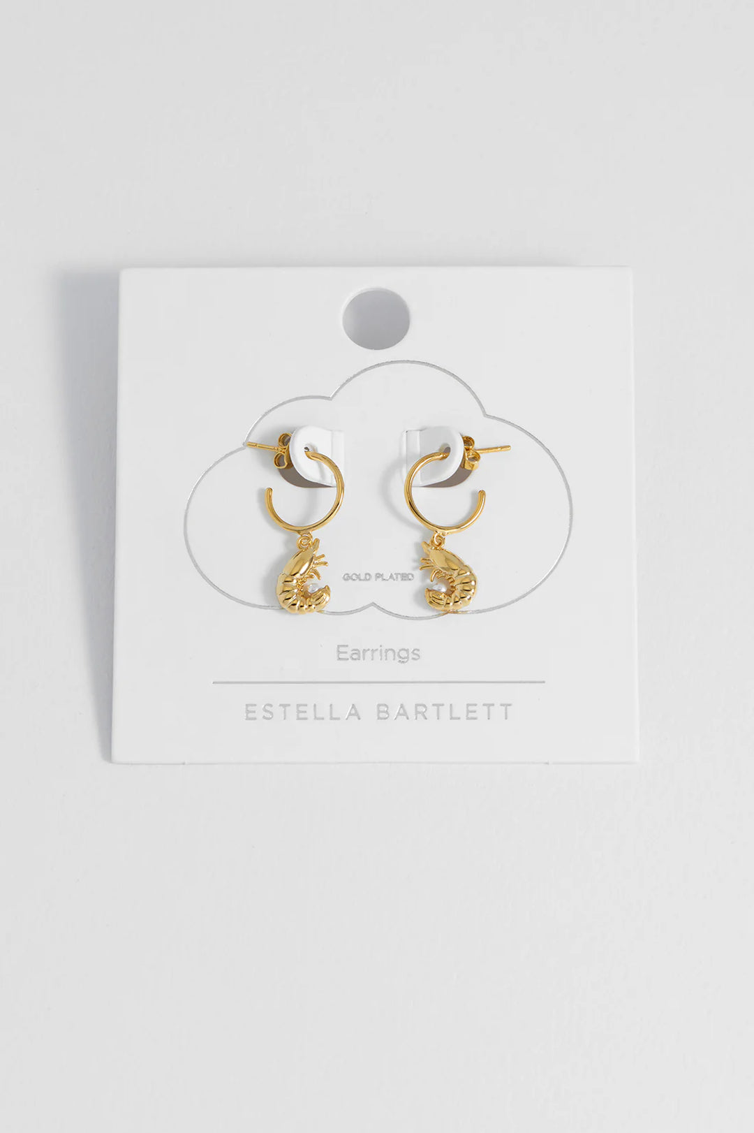 EBE7153G Shrimp Charm Hoops