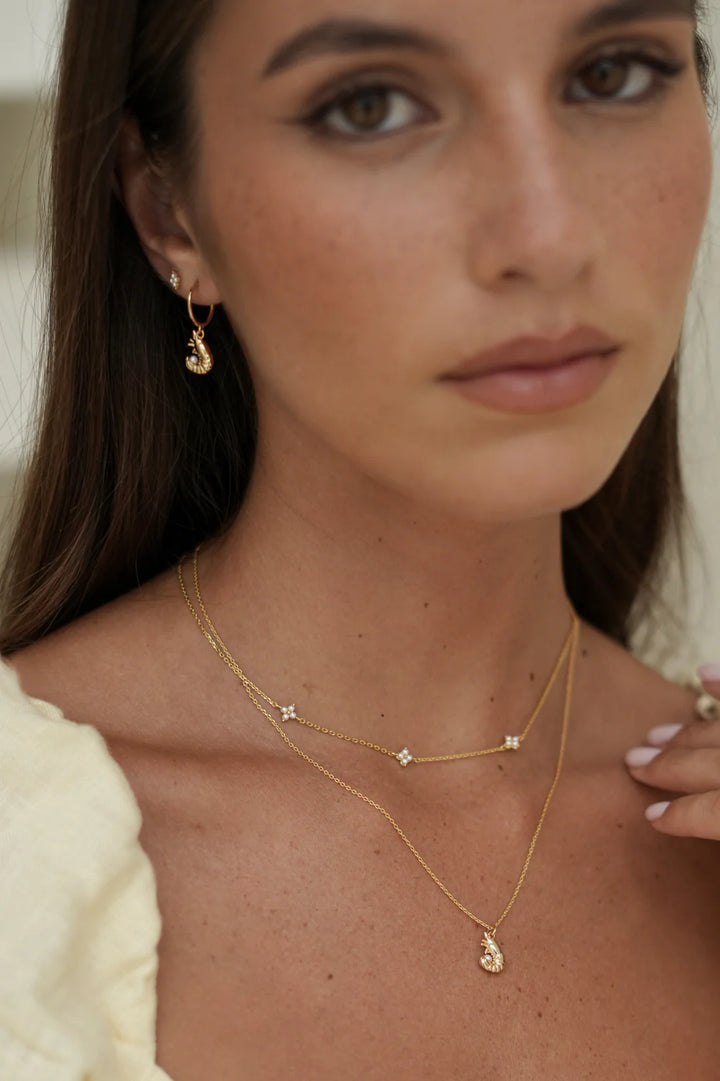 EBE7153G Shrimp Charm Hoops