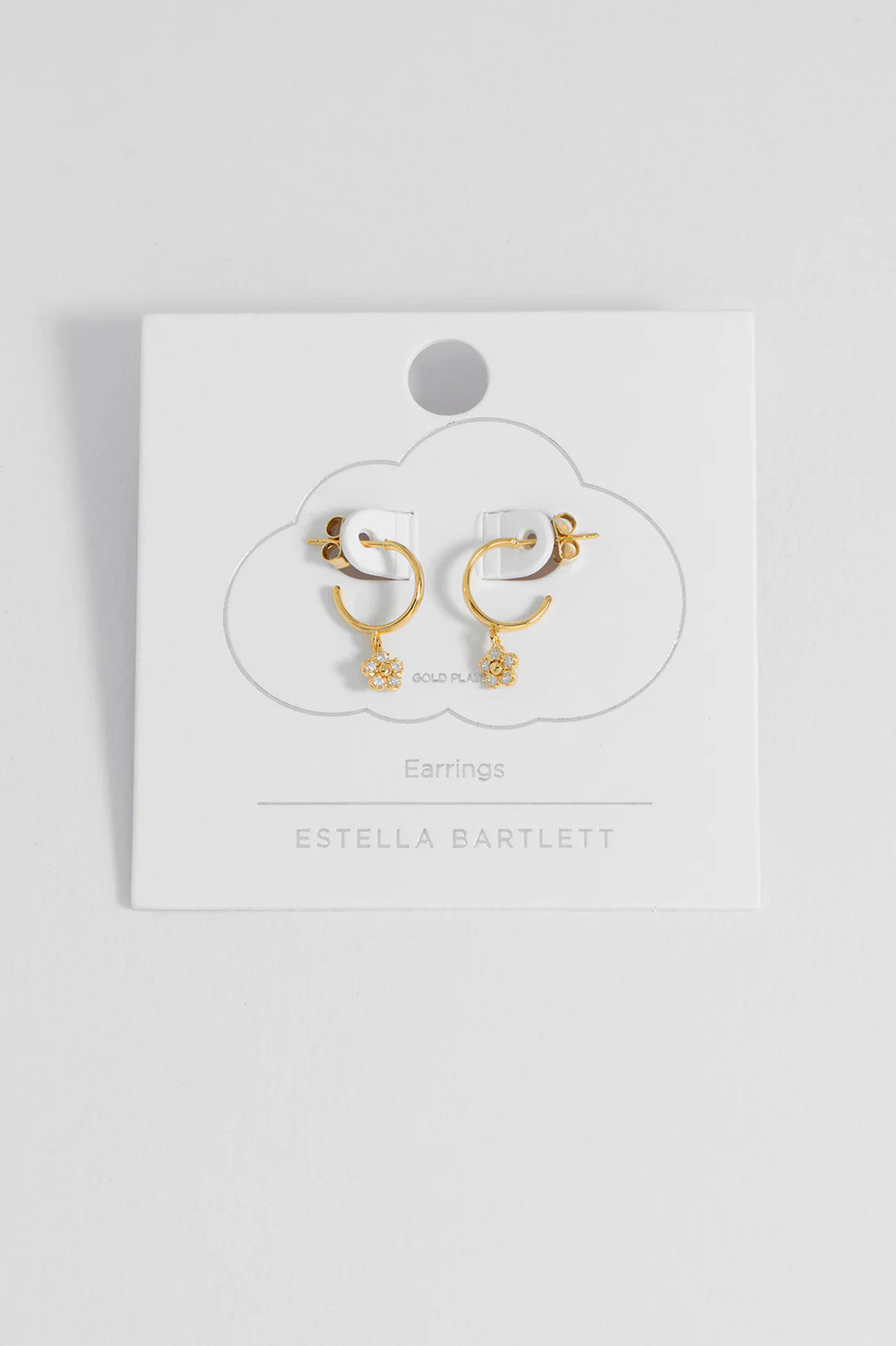 EBE7157G CZ Flower Hoop Earrings