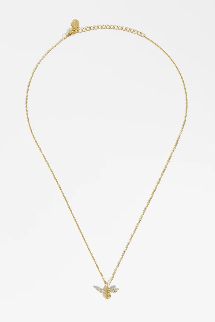 EBN5355G Bee Necklace Sparkle Wings