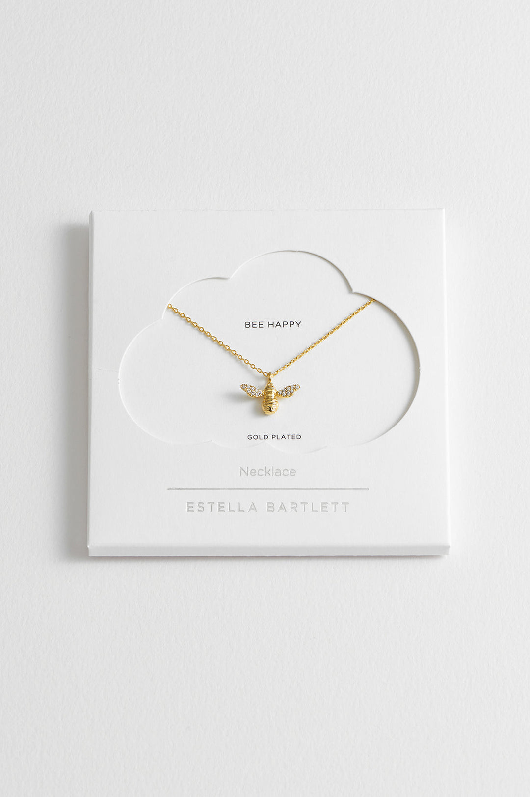 EBN5355G Bee Necklace Sparkle Wings