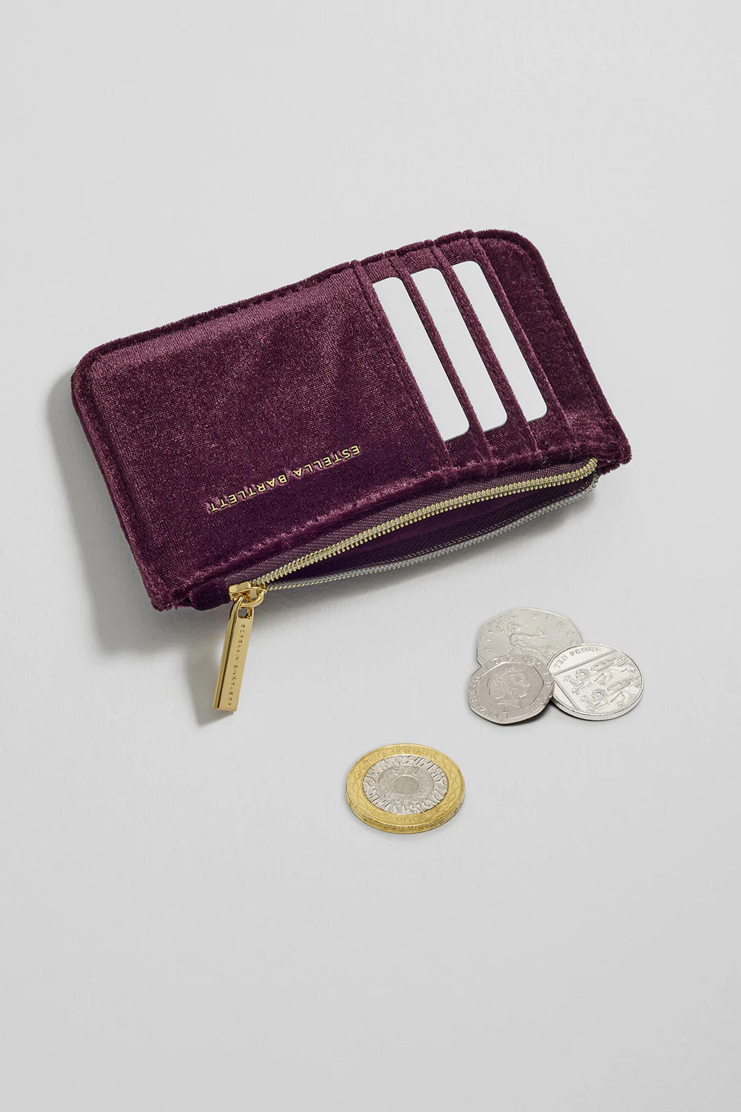 EBP6948 Quilted card purse burgundy velvet