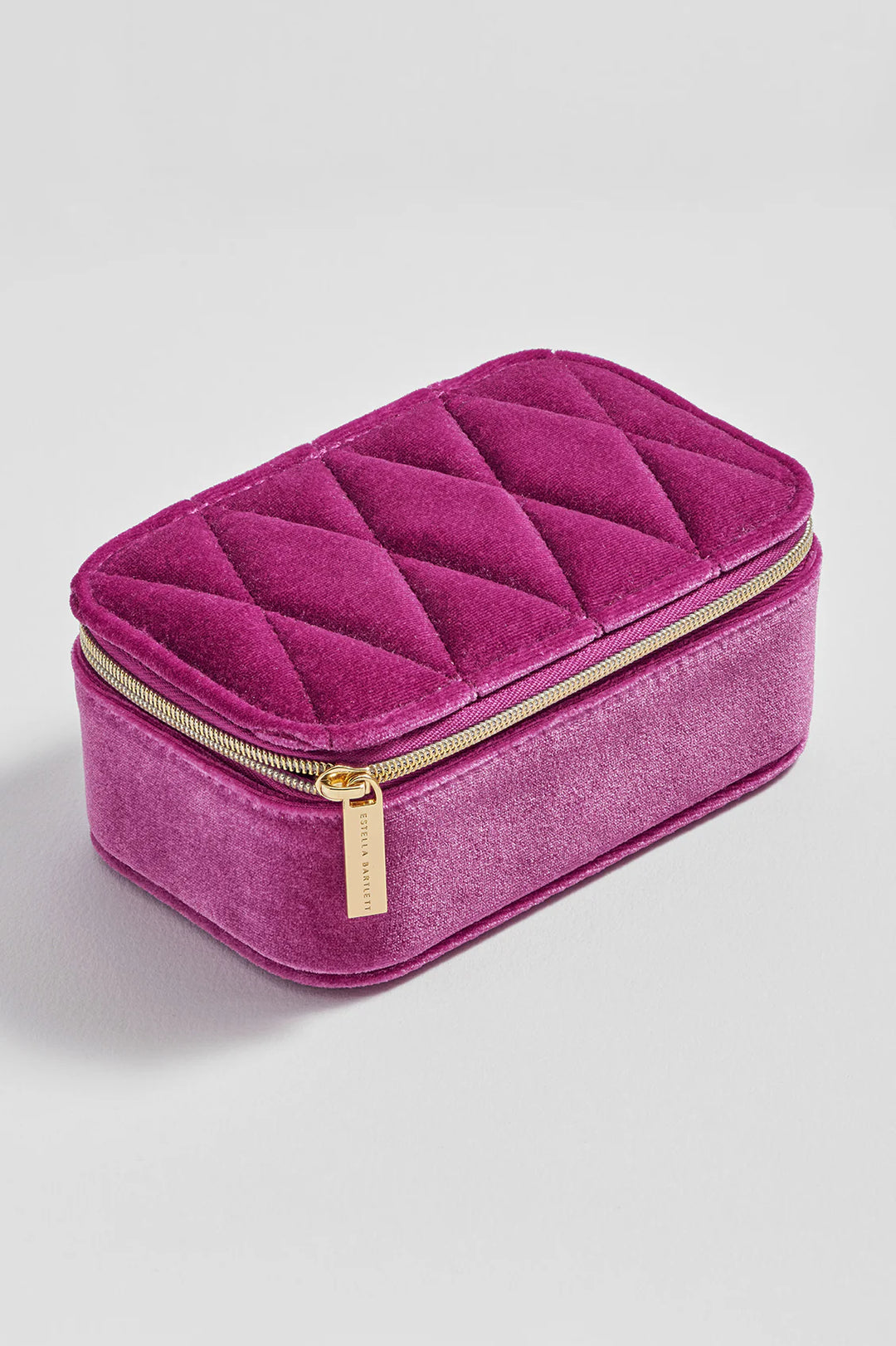 EBP6950 Quilted lid Mini Jewellery box pink velvet