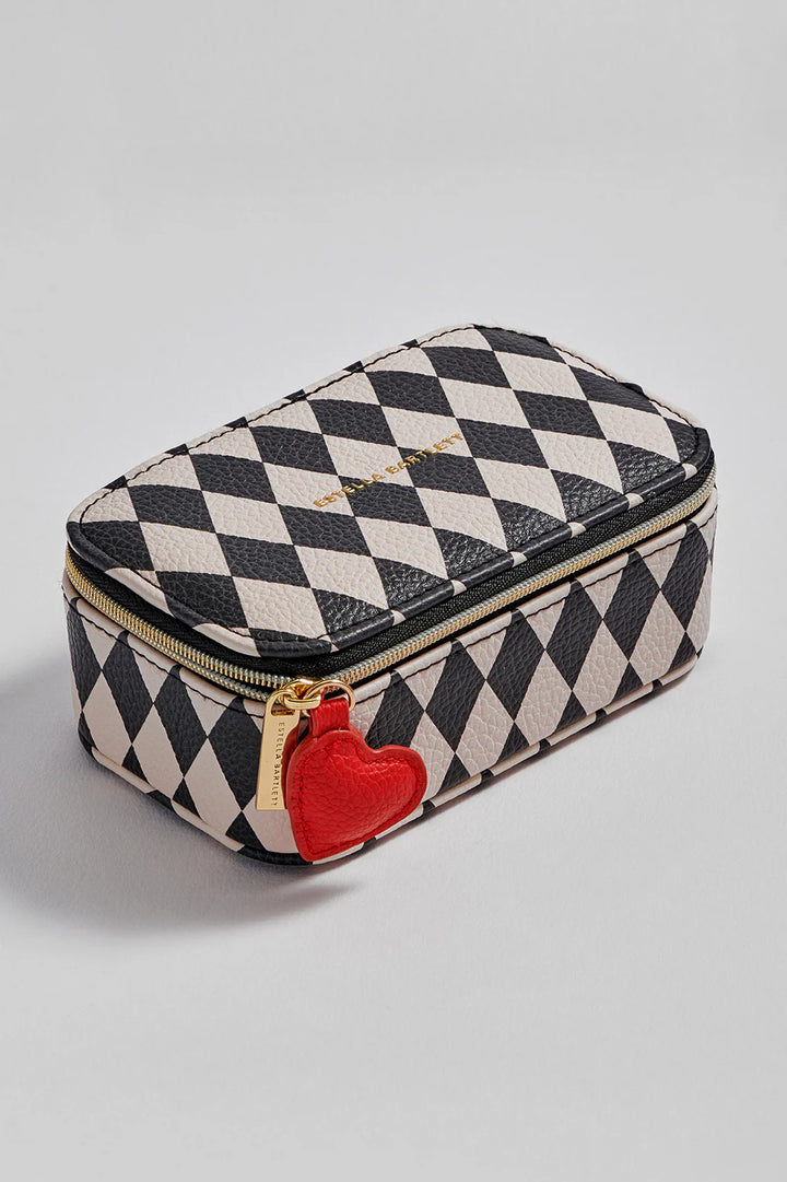 EBP6951 Harlequin Print Jewellery Box Black/Ivory