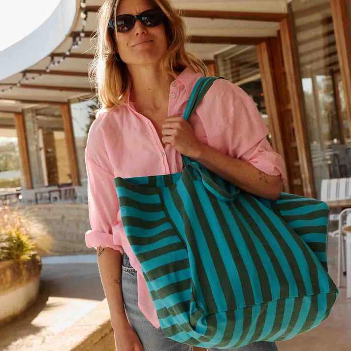 Elisa Tote Bag Turquoise/Olive