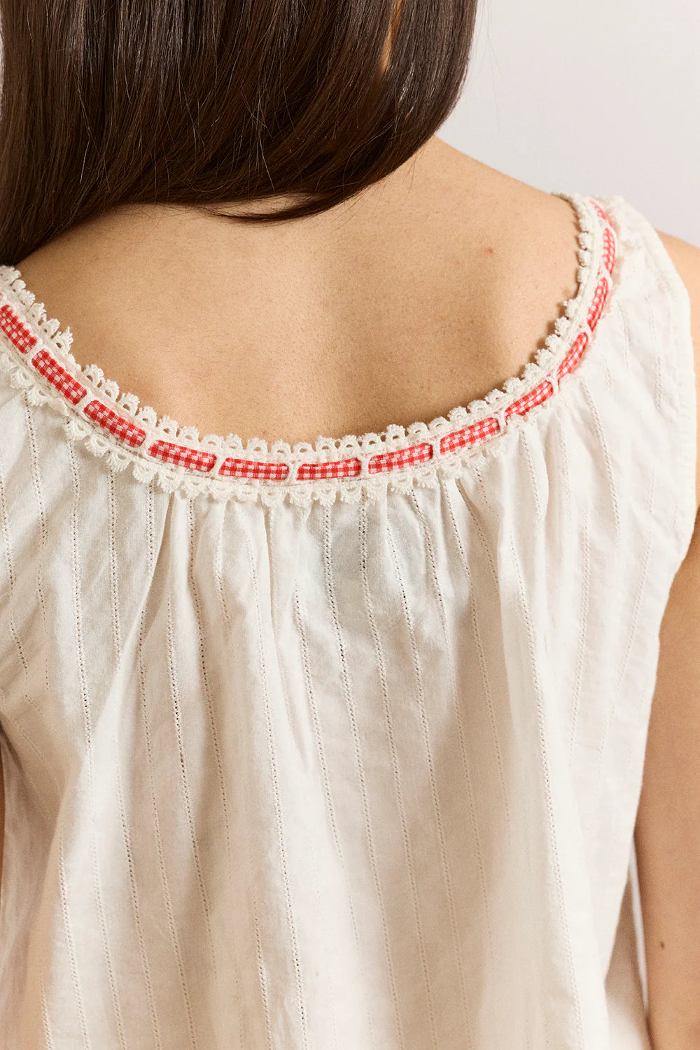 Elodie Cami - White & Red Gingham