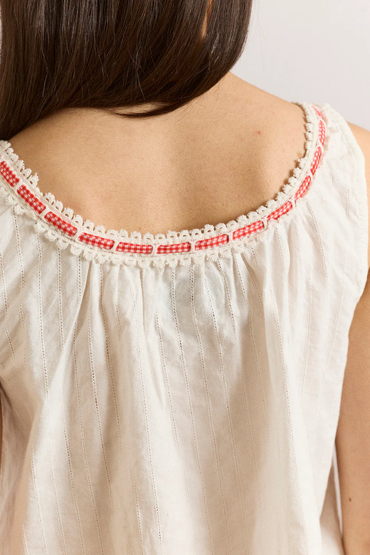 Elodie Cami - White & Red Gingham
